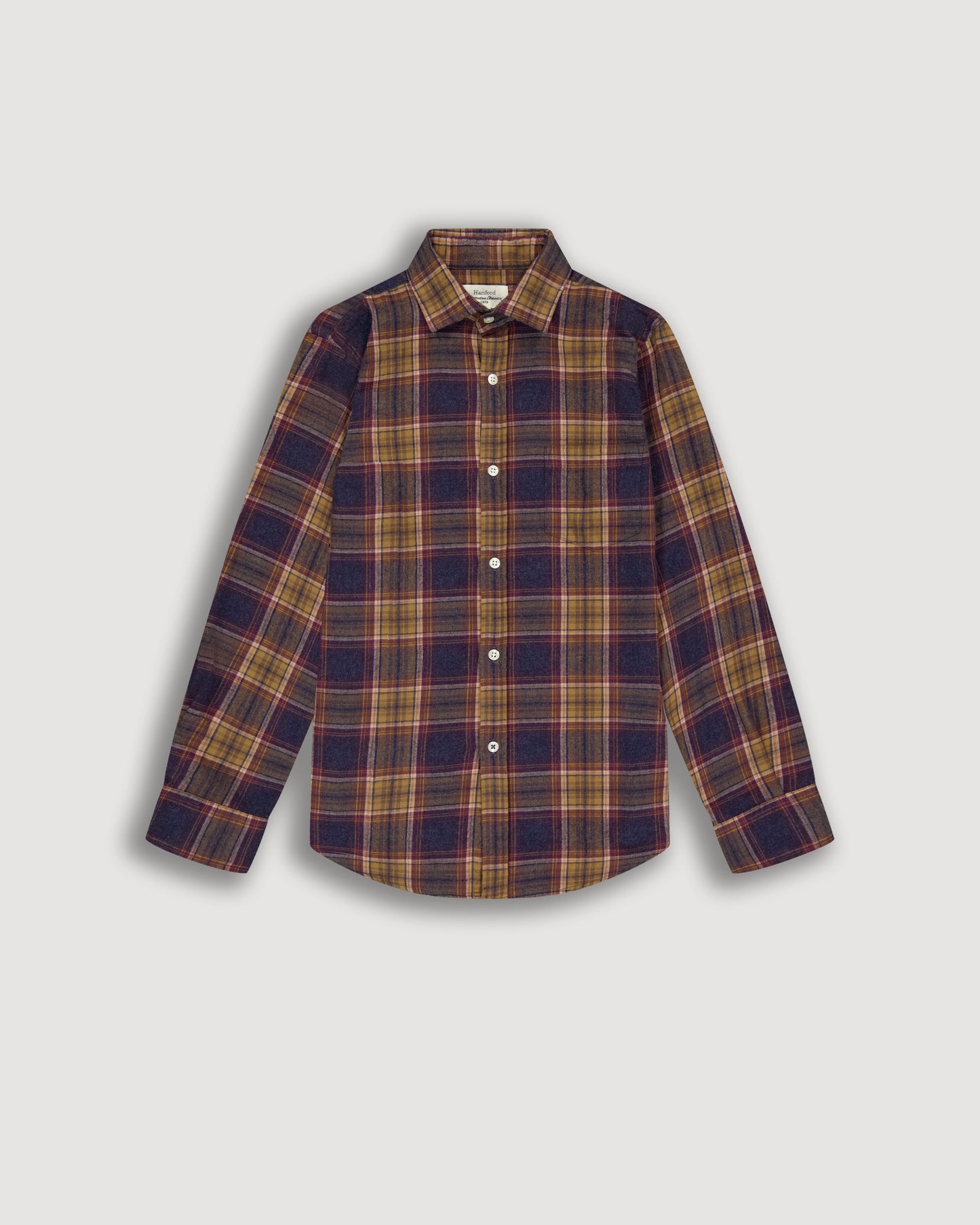 Paul Boys' Blue & Gold Brushed Cotton Shirt