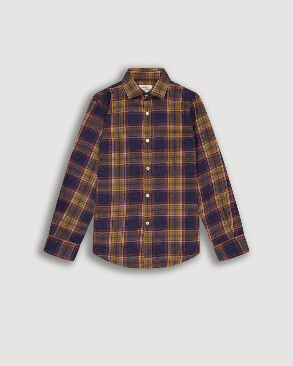 Paul Boys' Blue & Gold Brushed Cotton Shirt - Image principale