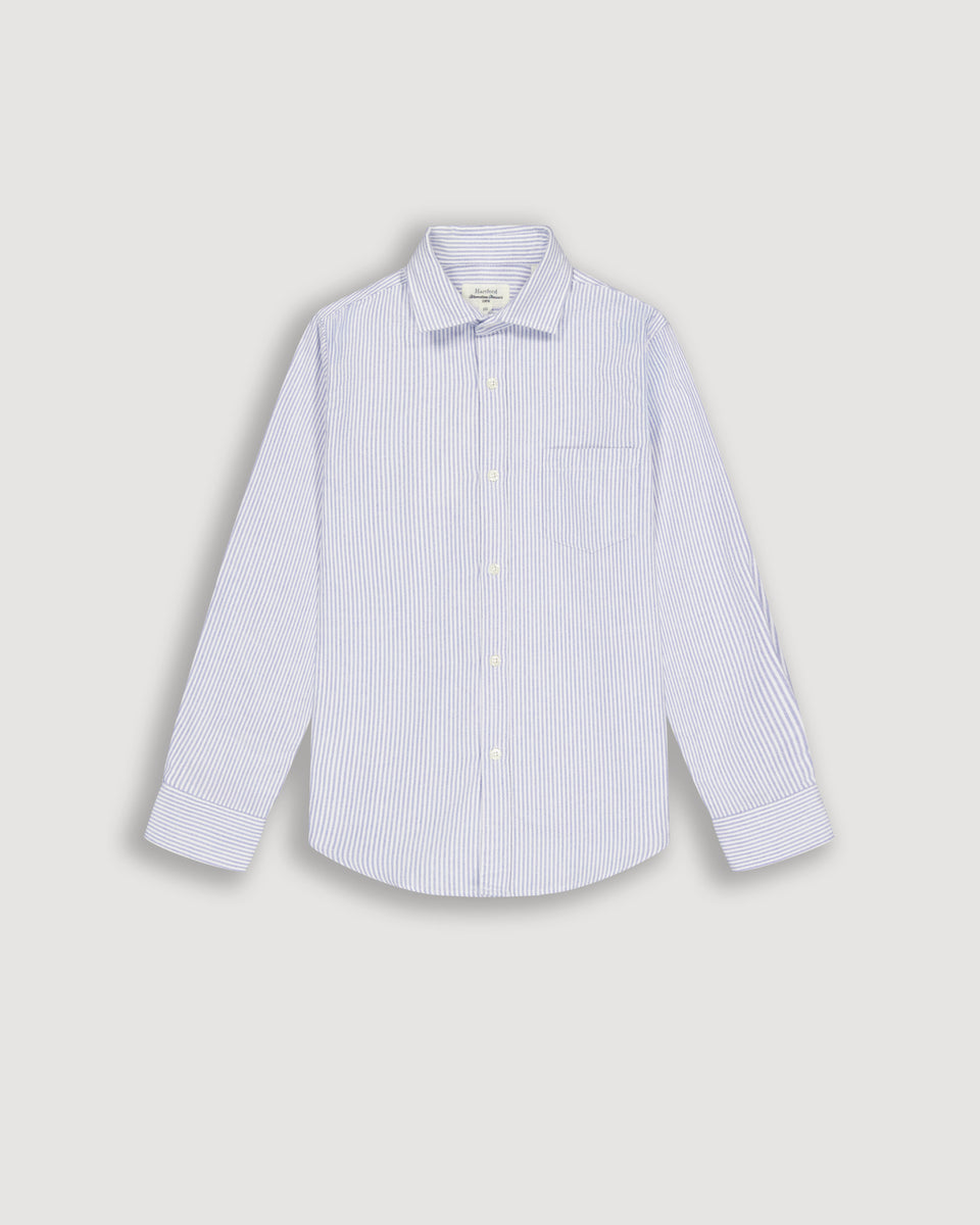 Pitt Boys' Blue Brushed Oxford Shirt - Image principale