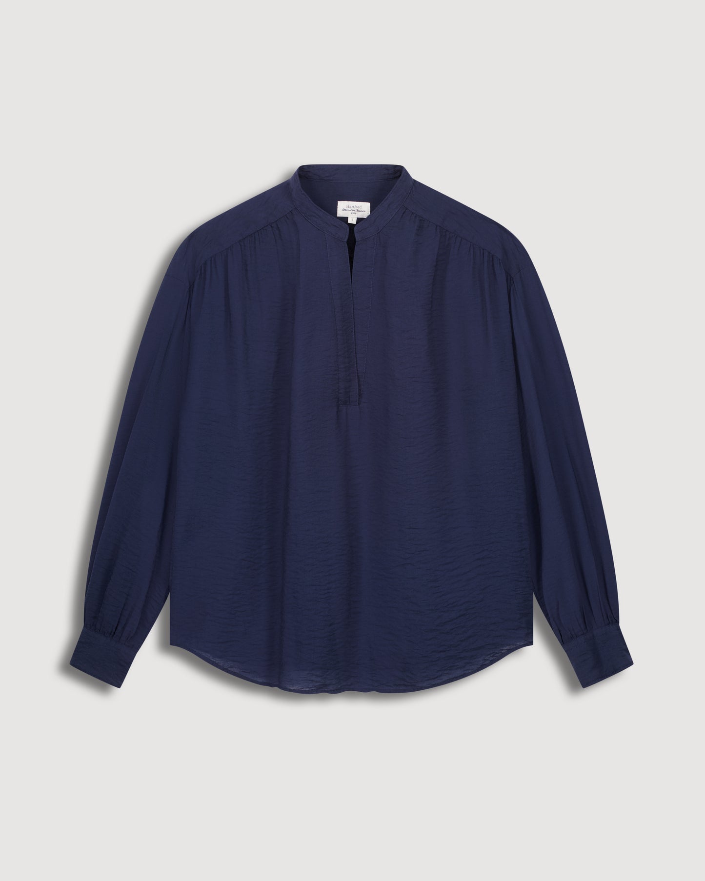 Calo Women's Navy Blue Wrinkled Viscose Shirt