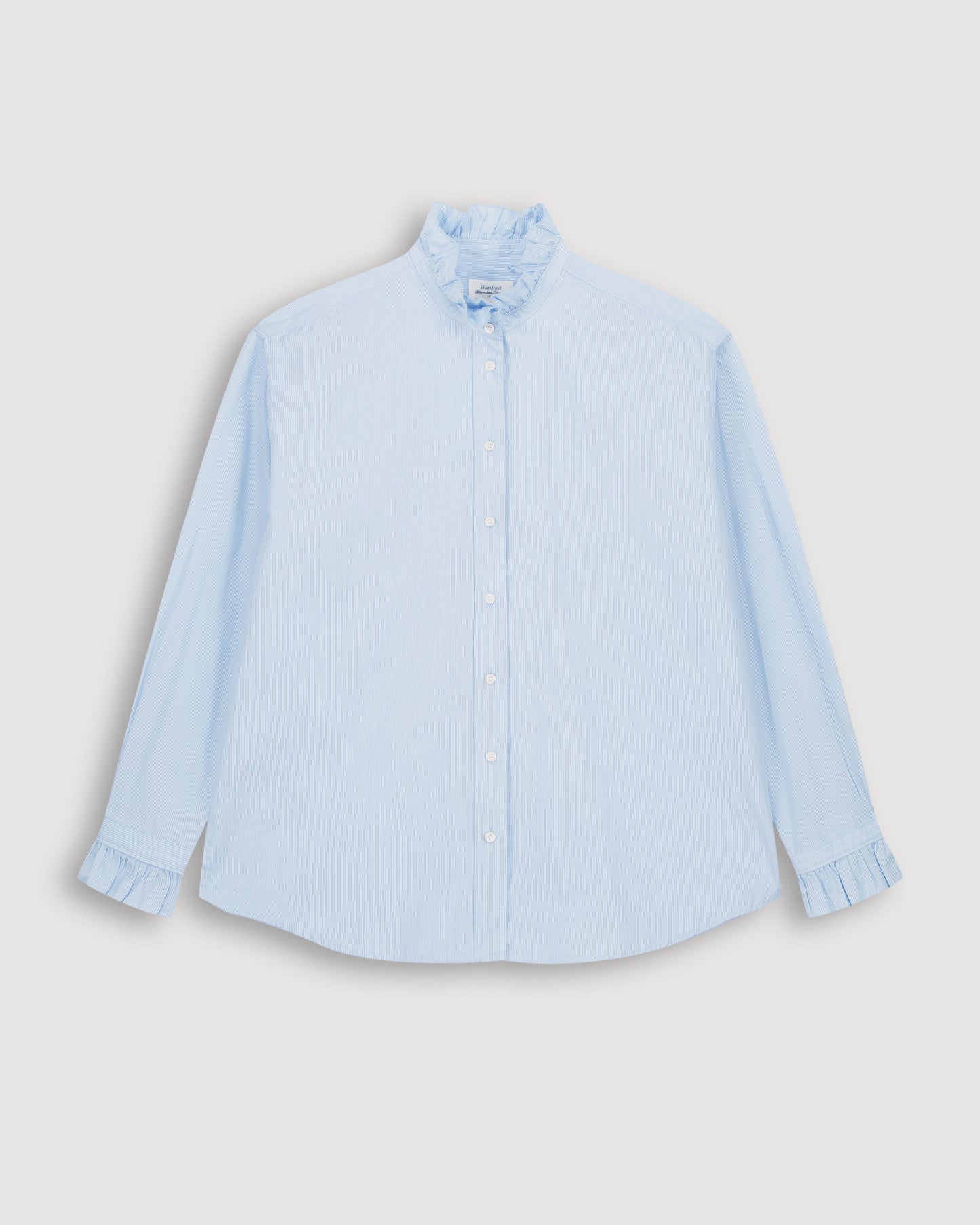 Chana Women's Blue Striped Cotton Poplin Shirt