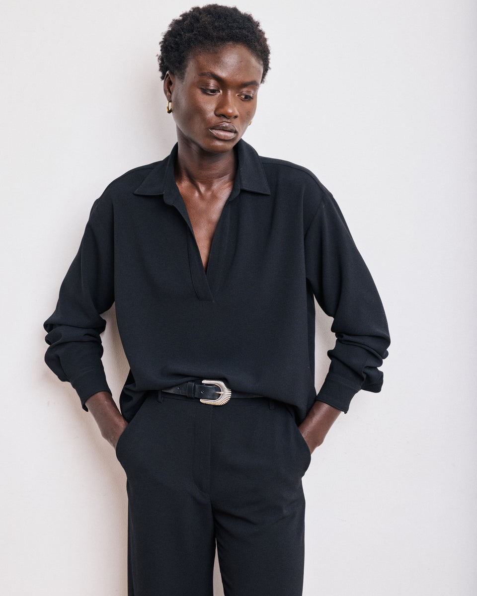 Chorus Women's Black Crepe Shirt - Image principale
