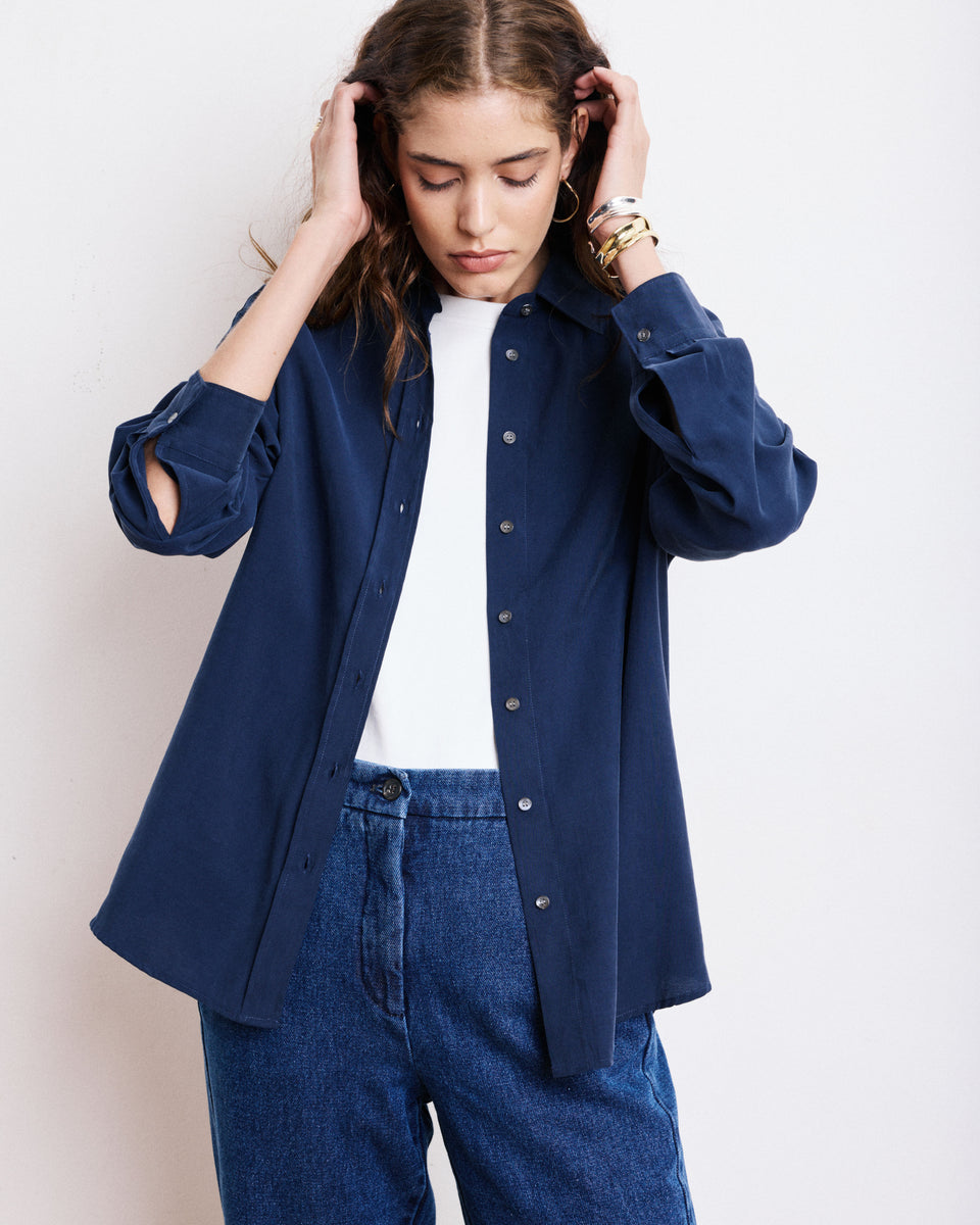 Cinema Women's Navy Blue Modal Shirt - Image alternative