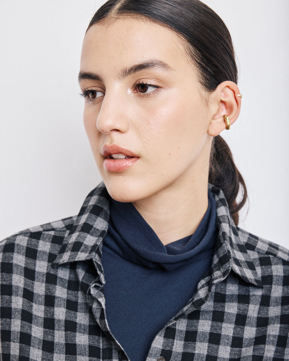 Chemise Femme en Laine & Viscose Noir & Gris Cinema - Image alternative