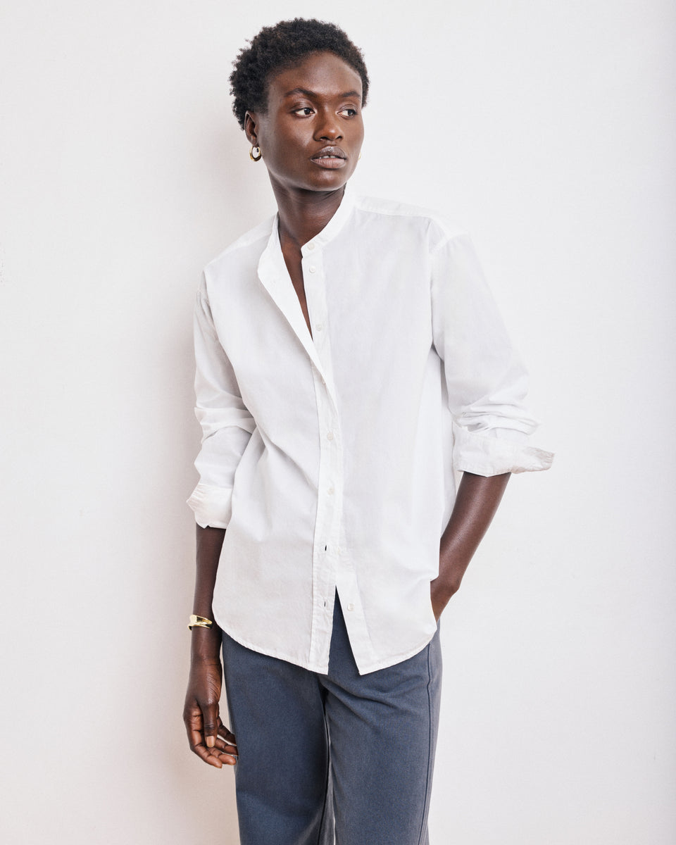 Cristal Women's White Cotton Poplin Shirt - Image alternative