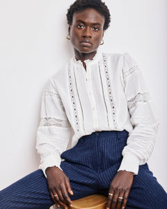 Chemise Femme en Voile de Coton Ecru Chris