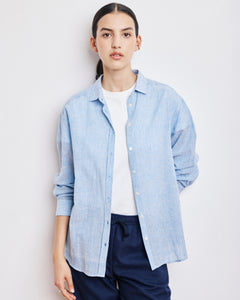 Chemise Femme en Voile de Coton Bleu Casey