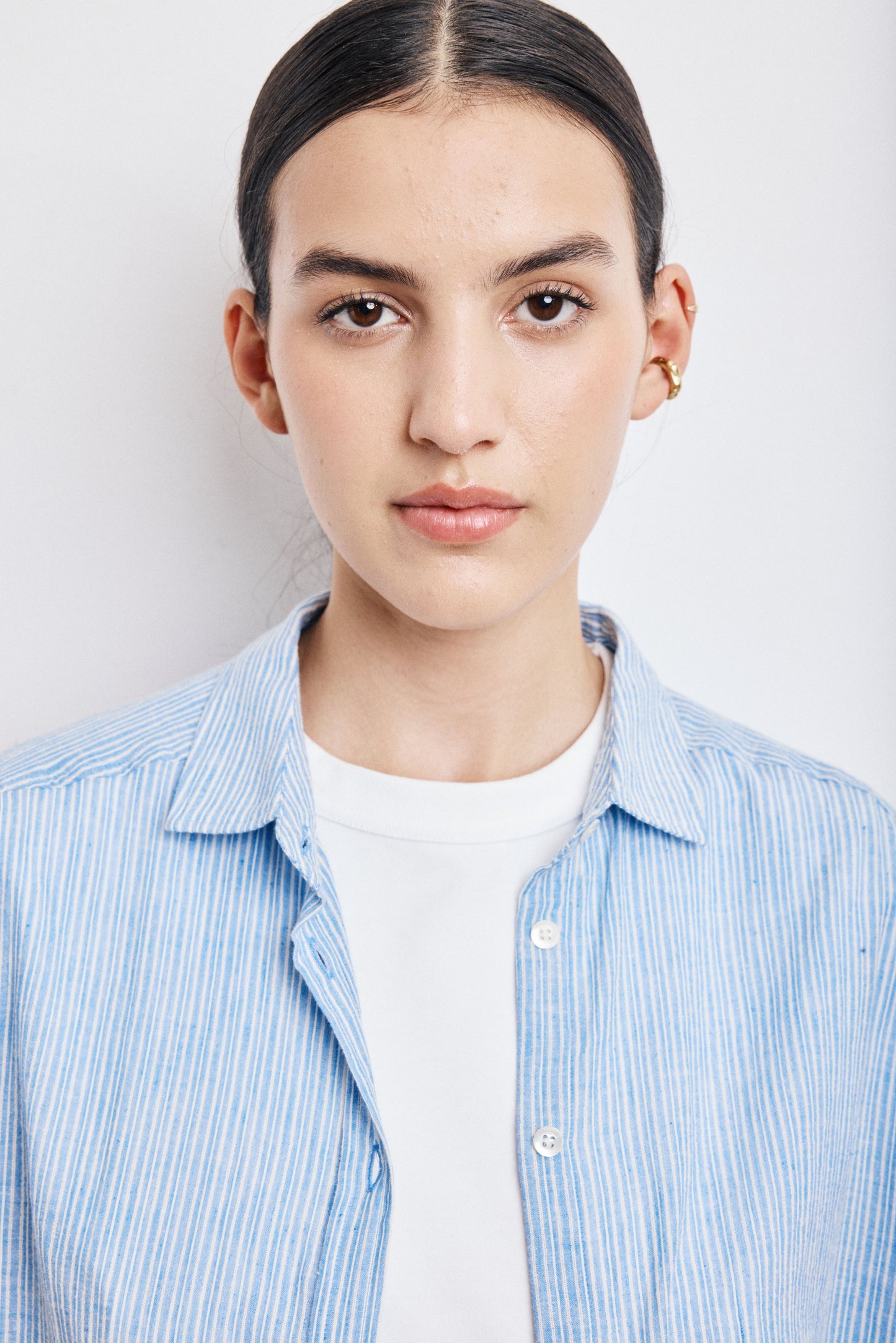 Chemise Femme en Voile de Coton Bleu Casey
