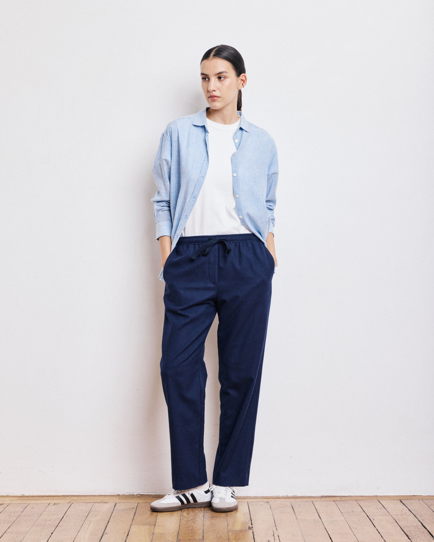 Chemise Femme en Voile de Coton Bleu Casey