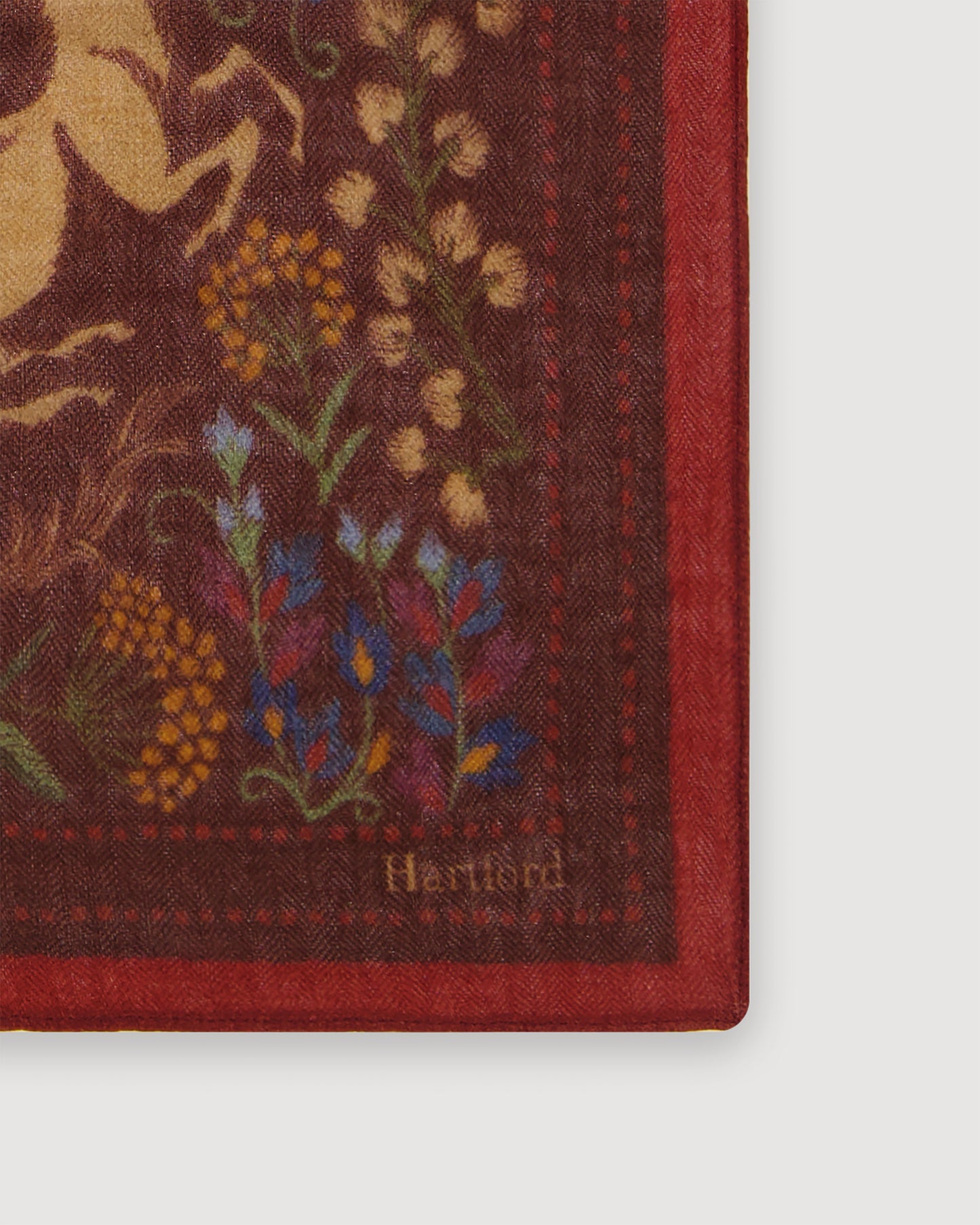 Echarpe Homme en Laine à Chevrons Imprimée Rouge