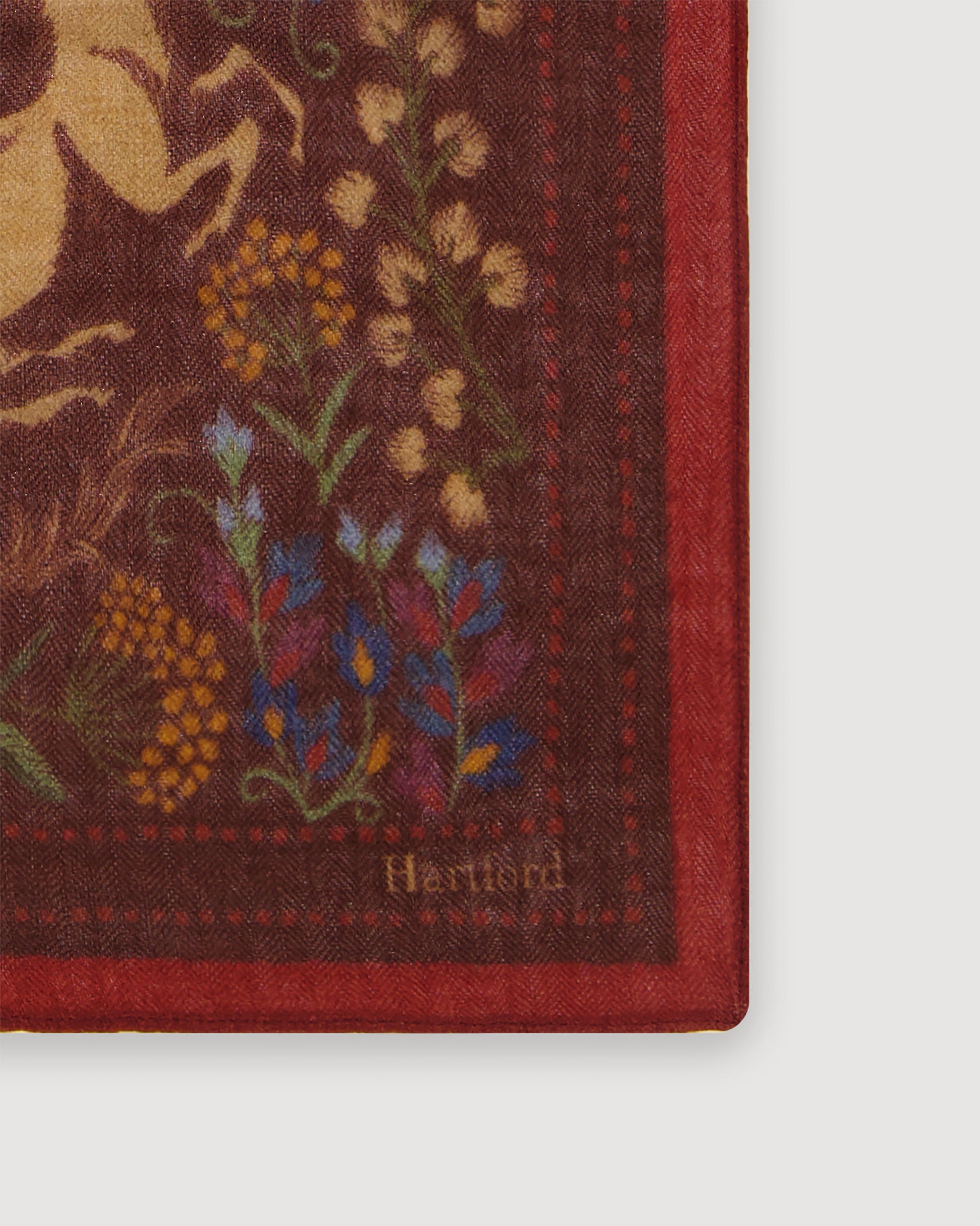 Echarpe Homme en Laine à Chevrons Imprimée Rouge