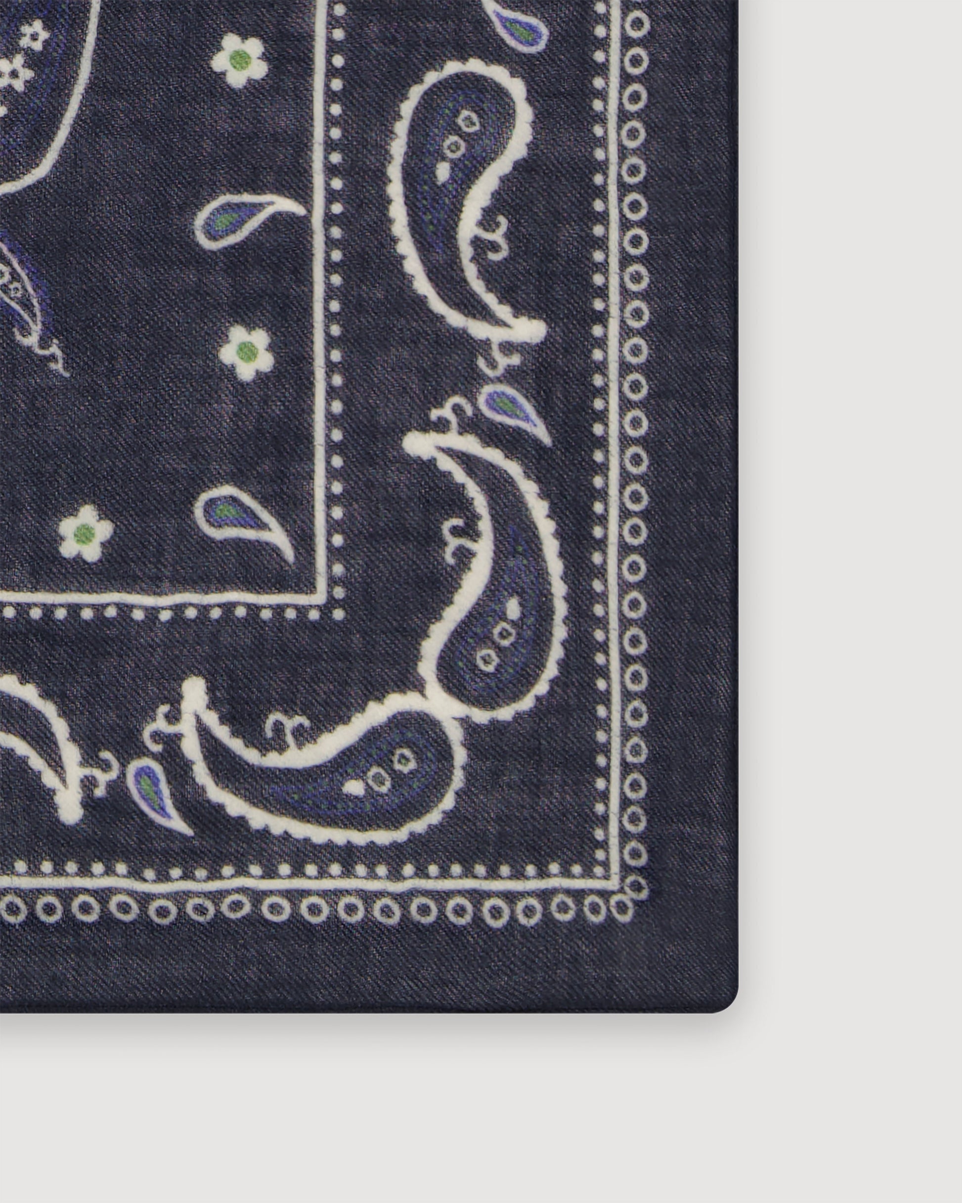 Echarpe Homme en Laine Imprimée Bleu Marine Bandana