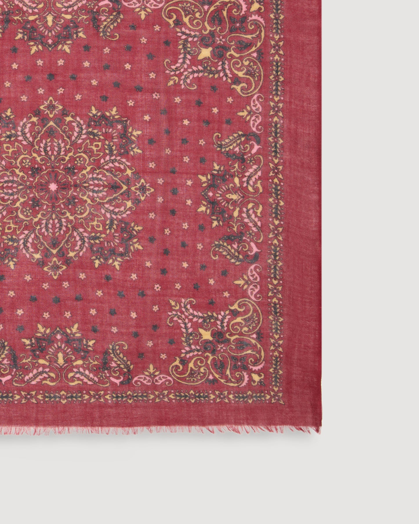 Echarpe Homme en Laine Imprimée Rouge Bandana