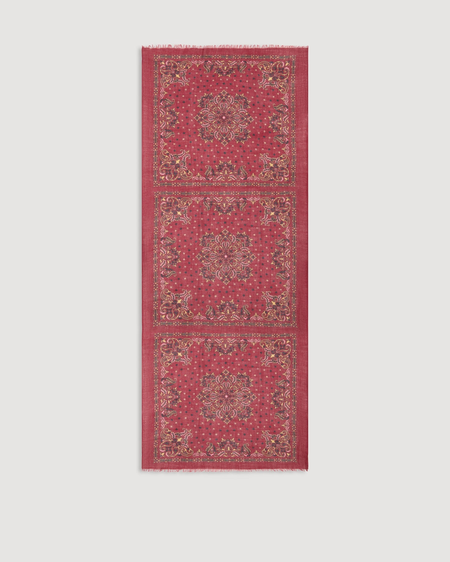 Echarpe Homme en Laine Imprimée Rouge Bandana