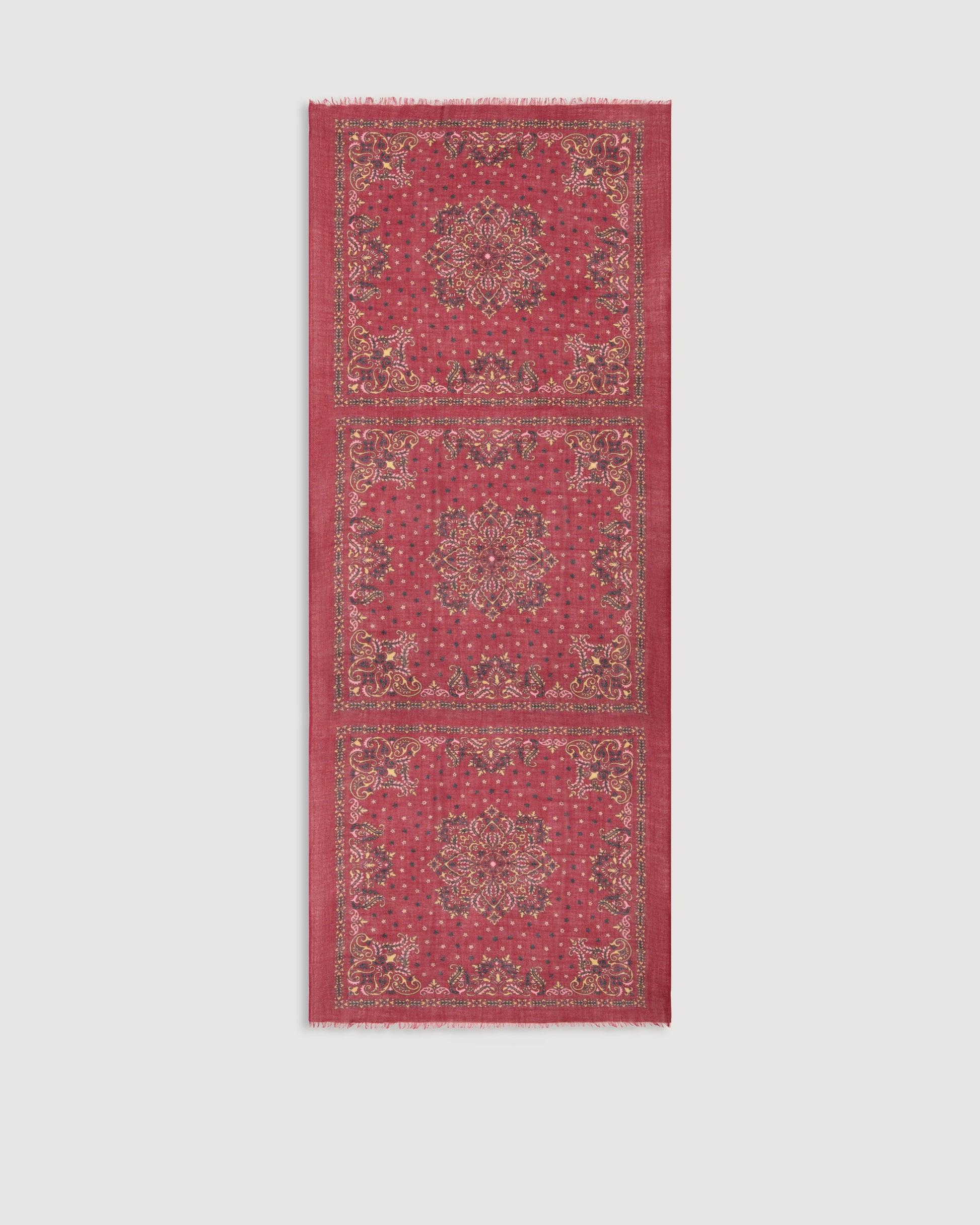Echarpe Homme en Laine Imprimée Rouge Bandana