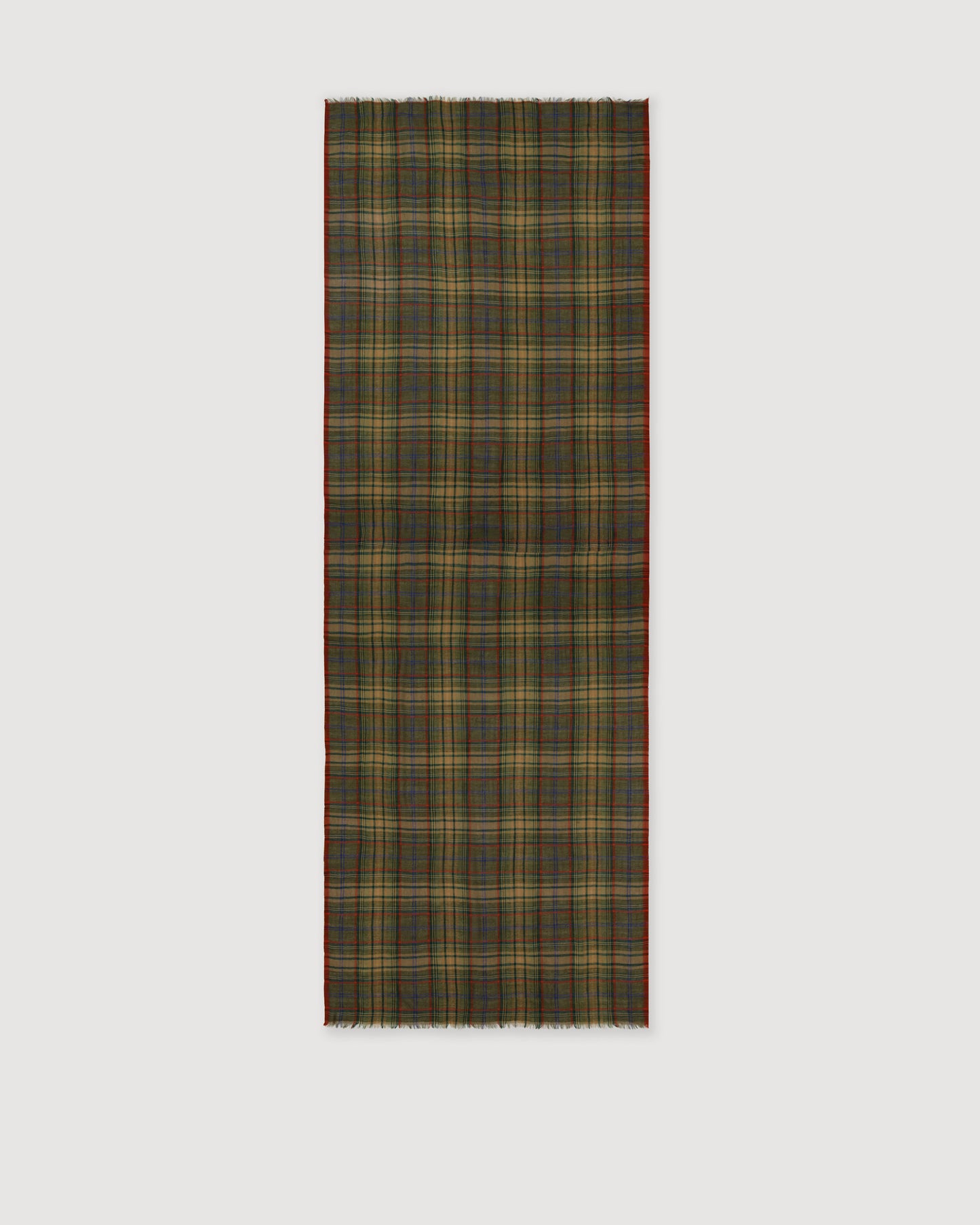 Echarpe Homme en Laine à Carreaux Vert & Rouge Tartan