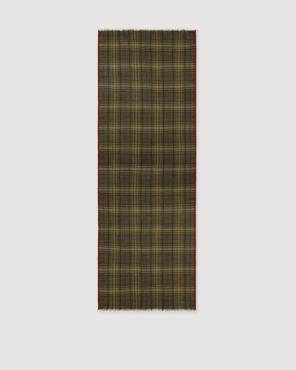 Echarpe Homme en Laine à Carreaux Vert & Rouge Tartan - Image 3