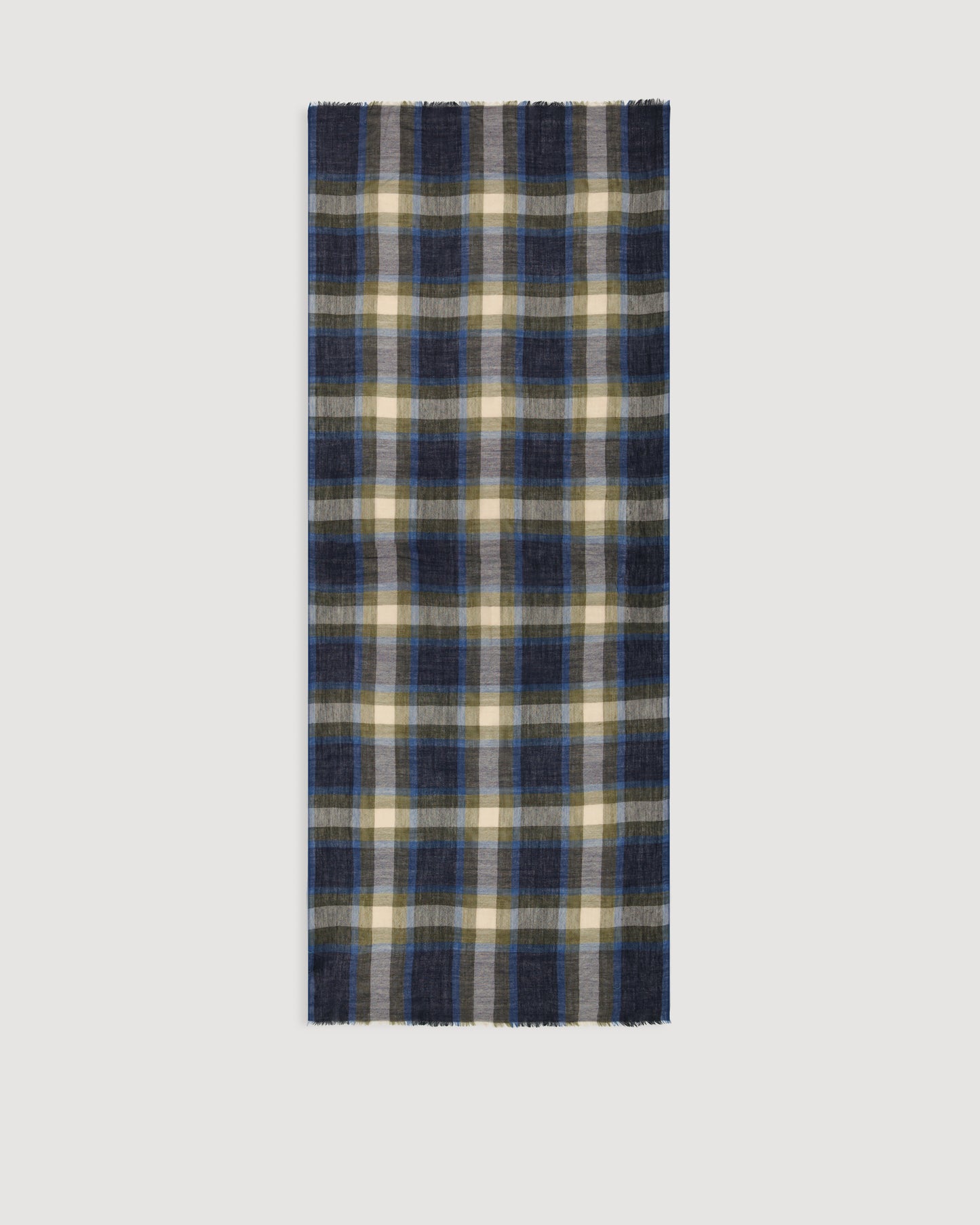 Echarpe Homme en Laine à Carreaux Vert & Bleu Tartan