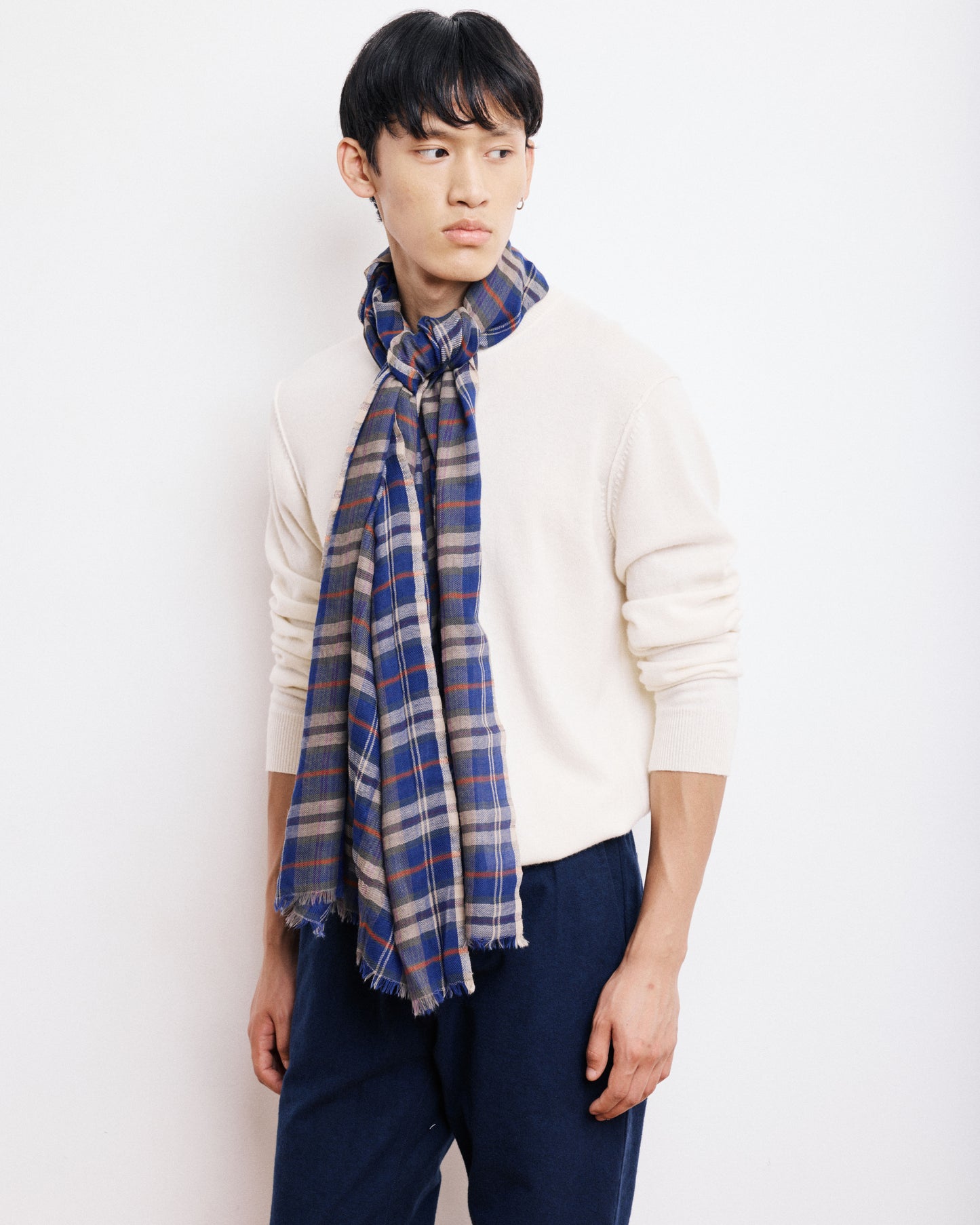 Echarpe Homme en Laine à Carreaux Multicolore Tartan