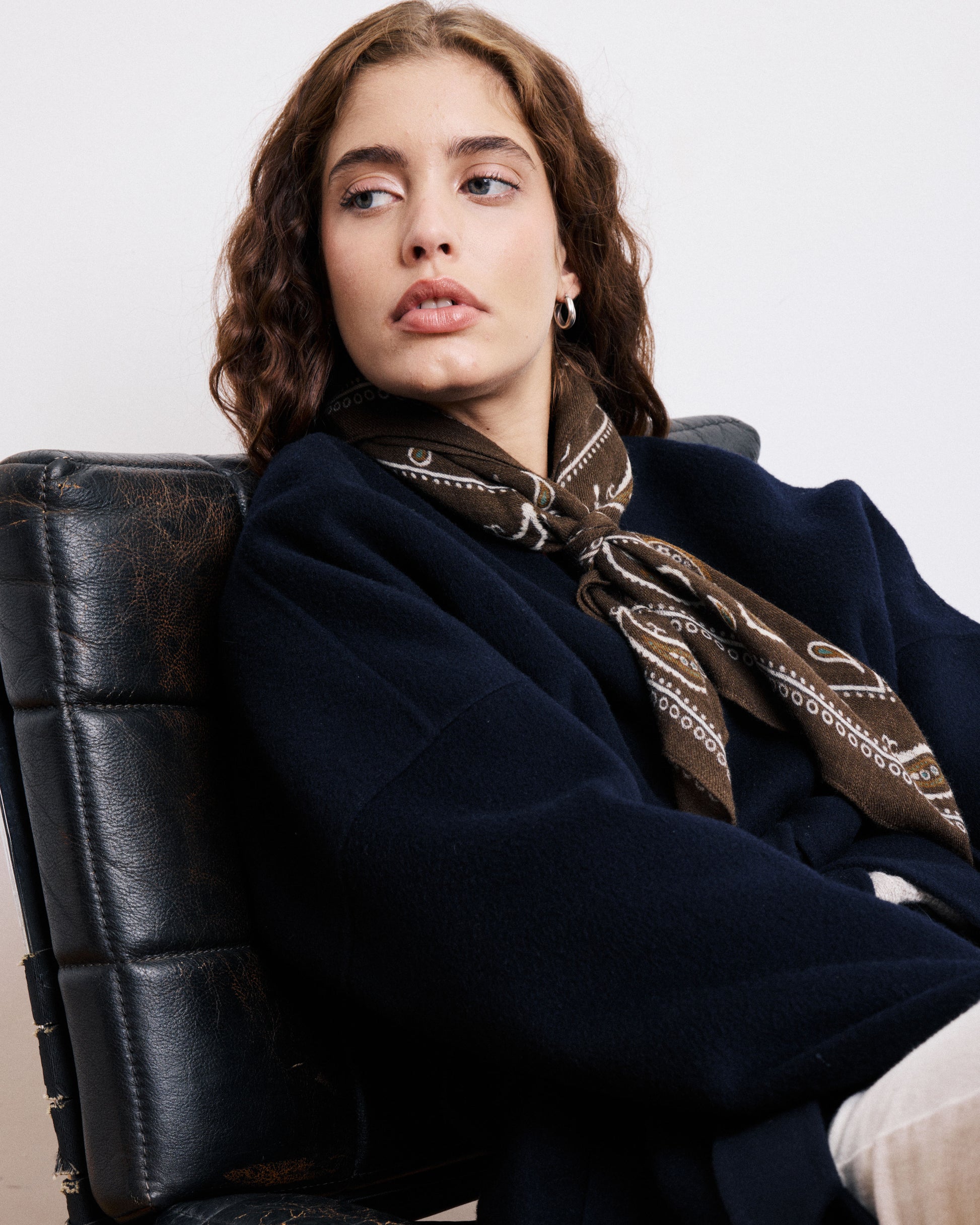 Bandana Femme en Laine Imprimé Vert Militaire