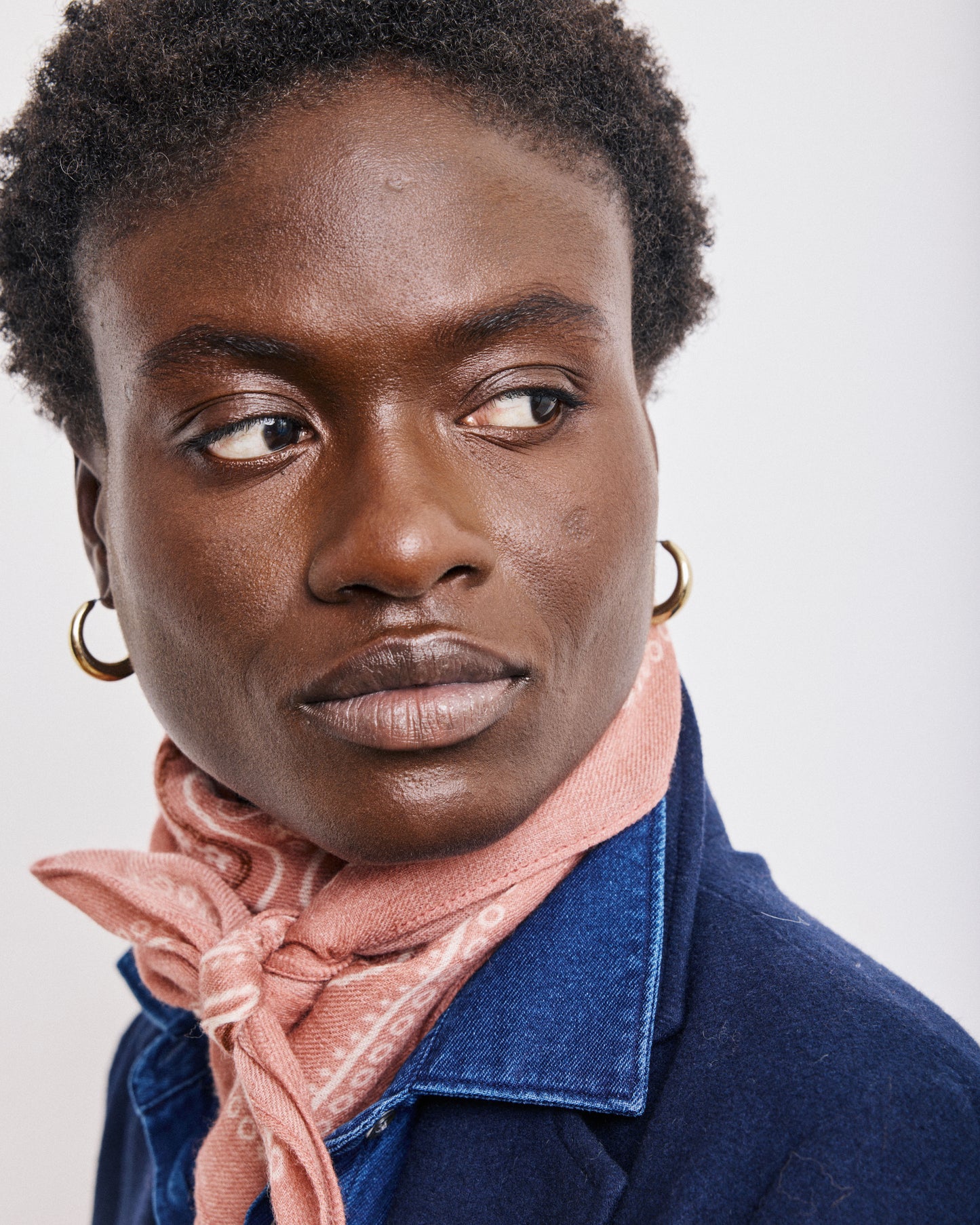 Bandana Femme en Laine Imprimé Rose