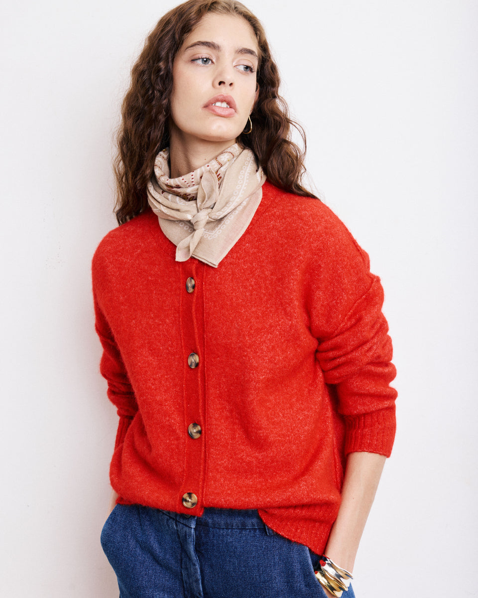 Bandana Women's Beige Wool Scarf - Image principale