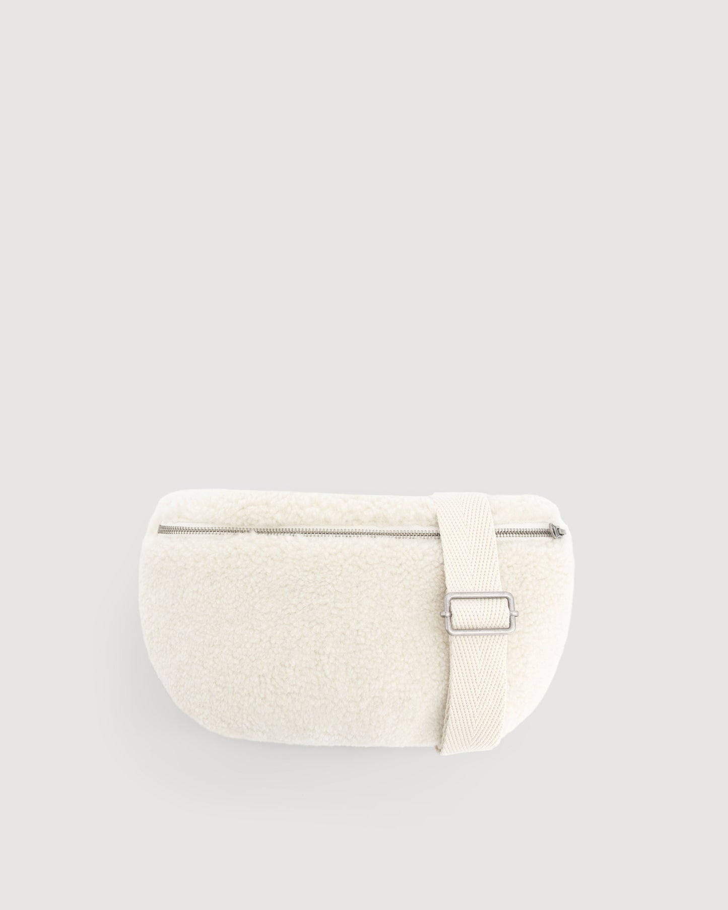 Banane Femme en Fausse Fourrure Bouclée Ecru Elvire Bag