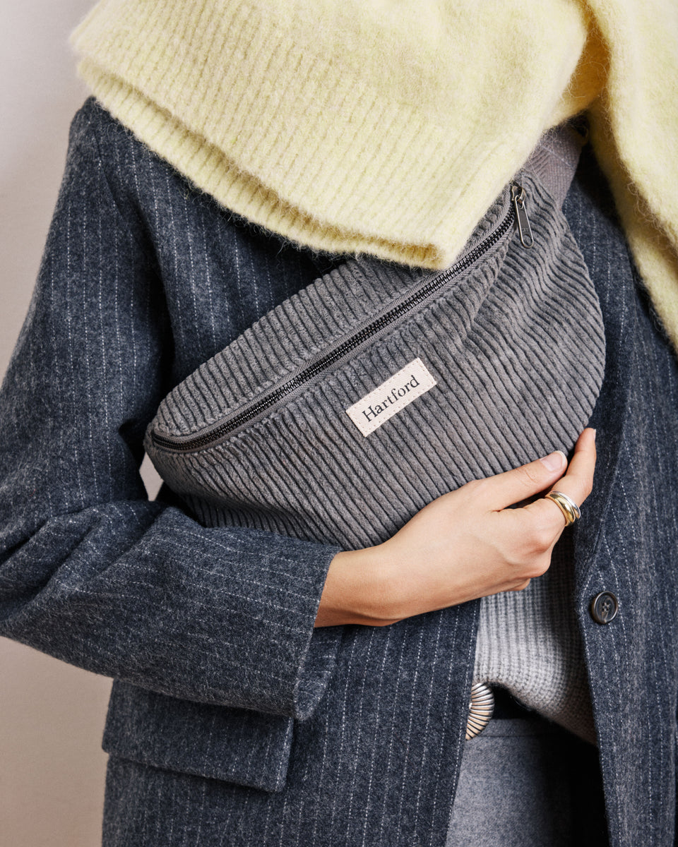 Etna Women's Anthracite Grey Corduroy Bag - Image alternative