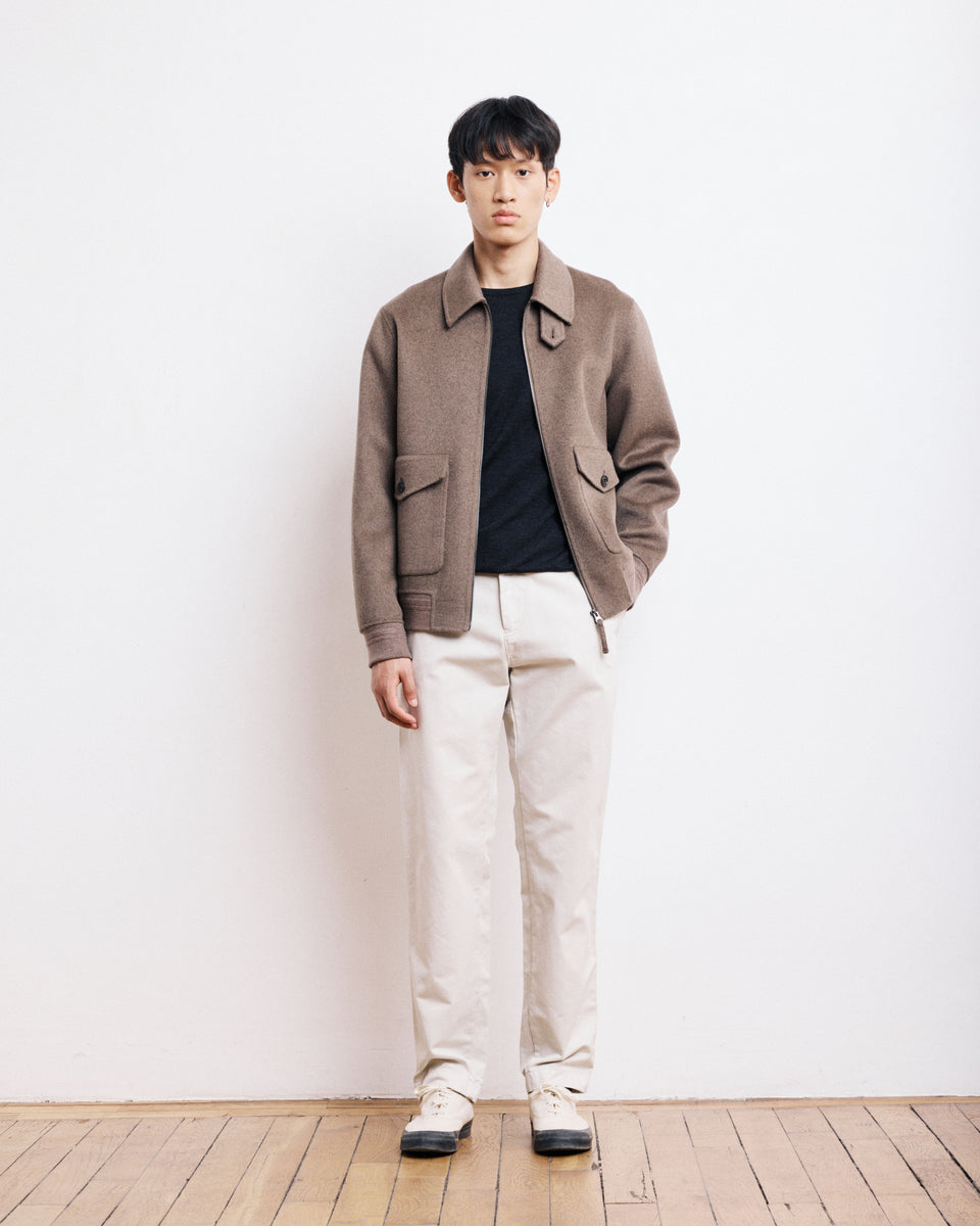 Blouson Homme en Laine Double Face Taupe Doug - Image 3