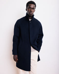 Manteau Homme en Laine Double Face Bleu Marine Graig