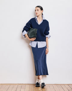 Jupe Femme en Modal Bleu Marine Jima