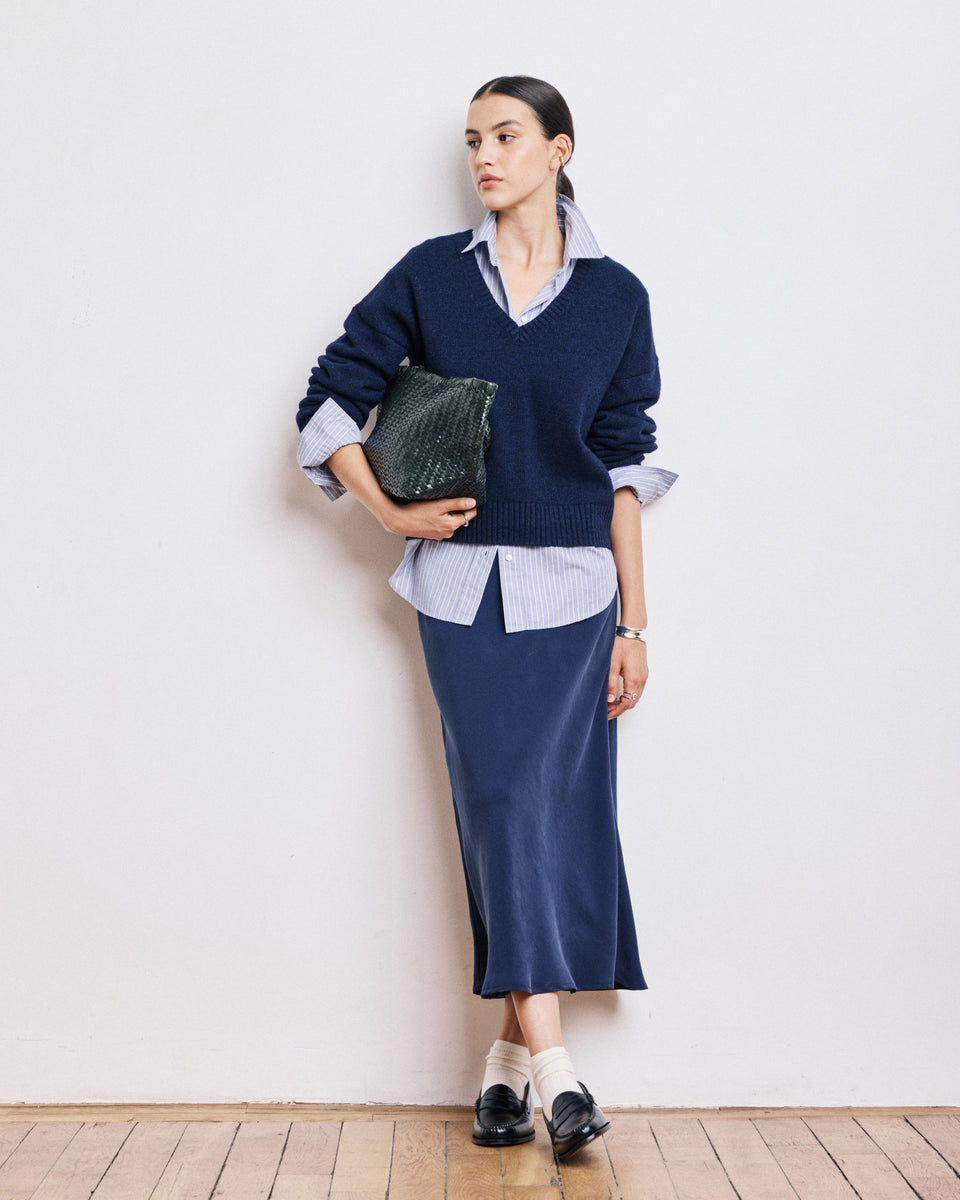 Jima Women's Navy Blue Modal Skirt - Image principale