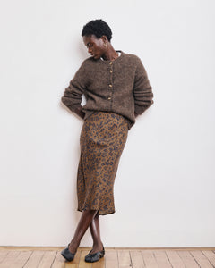 Jimo Women's Leopard Viscose Skirt