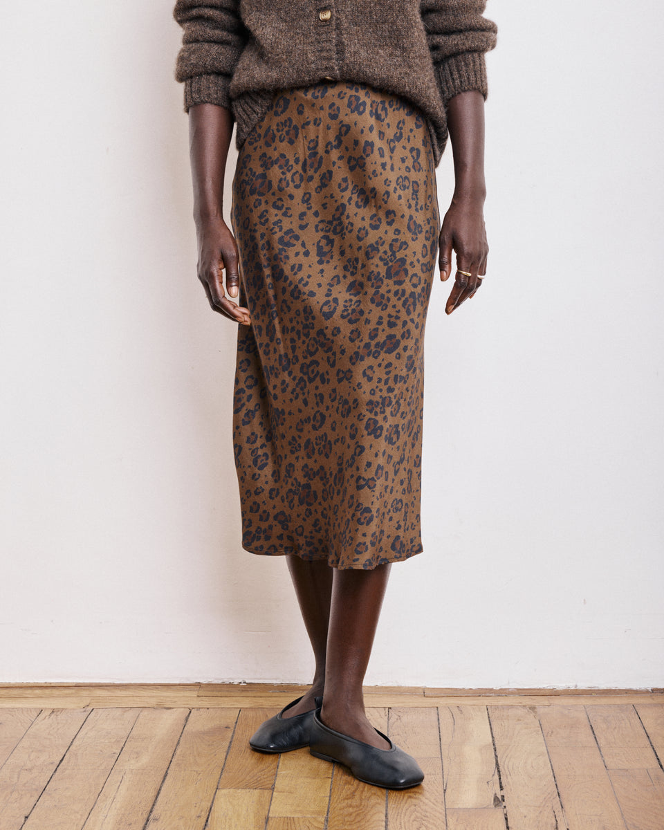 Jimo Women's Leopard Viscose Skirt - Image alternative