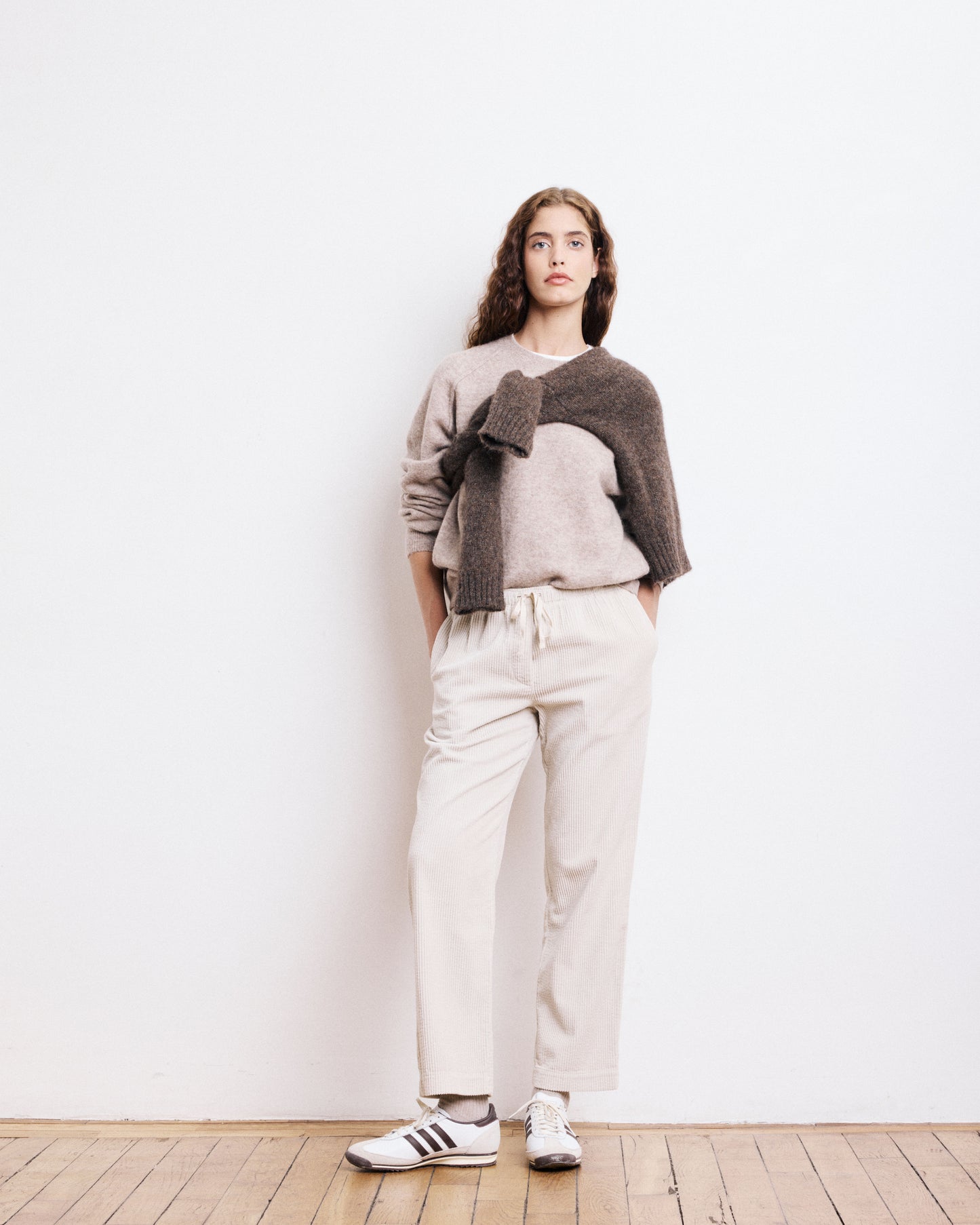 Pull Femme en Alpaga & Laine Mérinos Beige Mazen