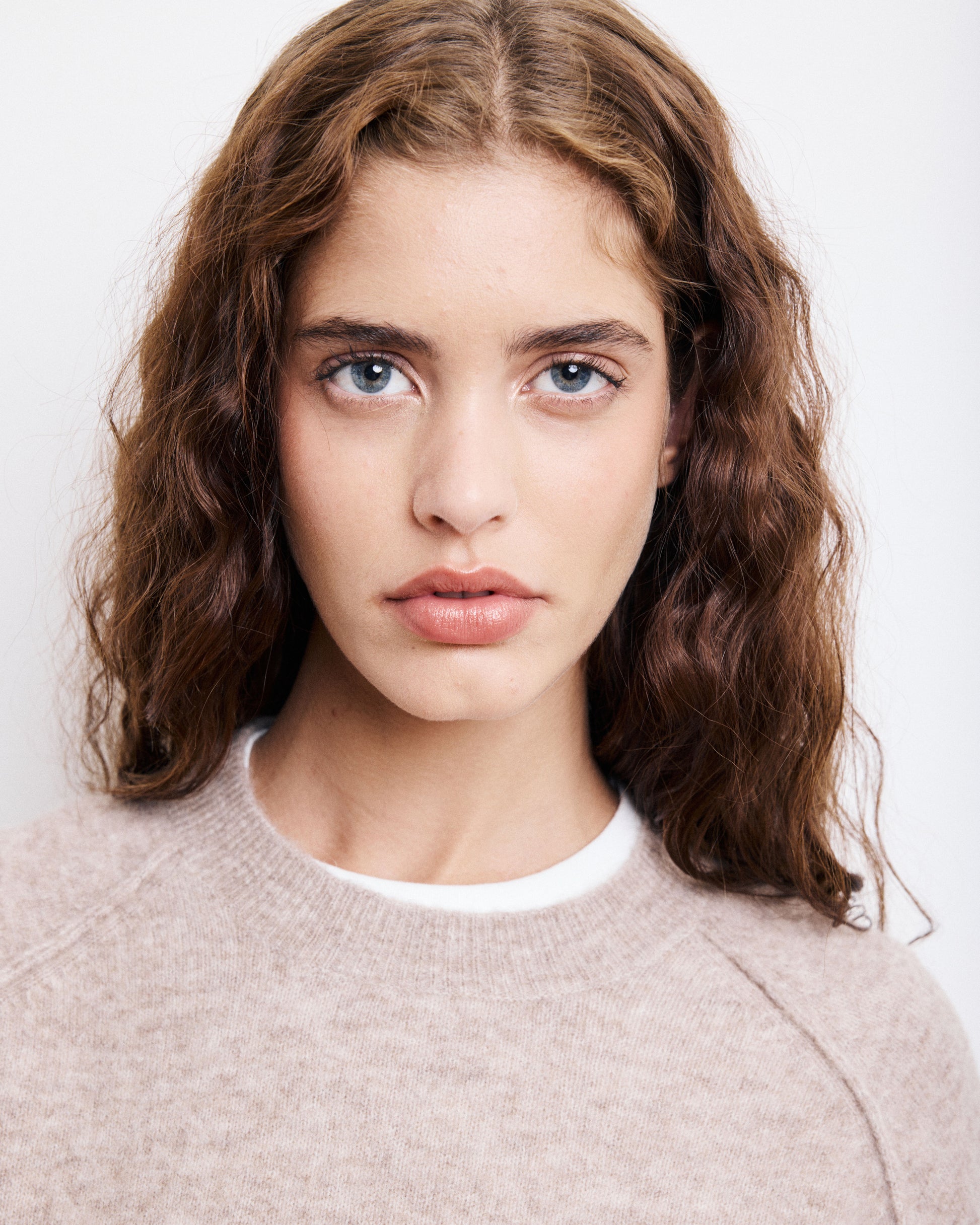 Pull Femme en Alpaga & Laine Mérinos Beige Mazen