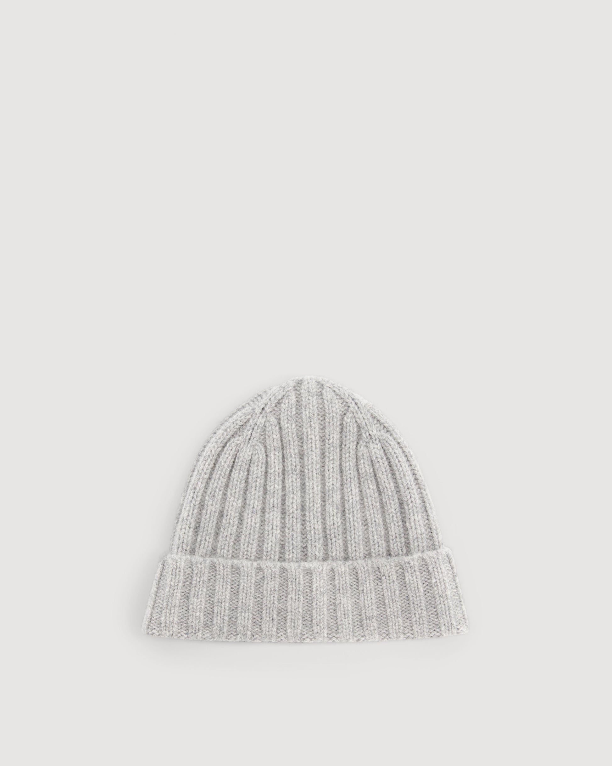 Bonnet Garçon en Laine & Cachemire Gris Chiné