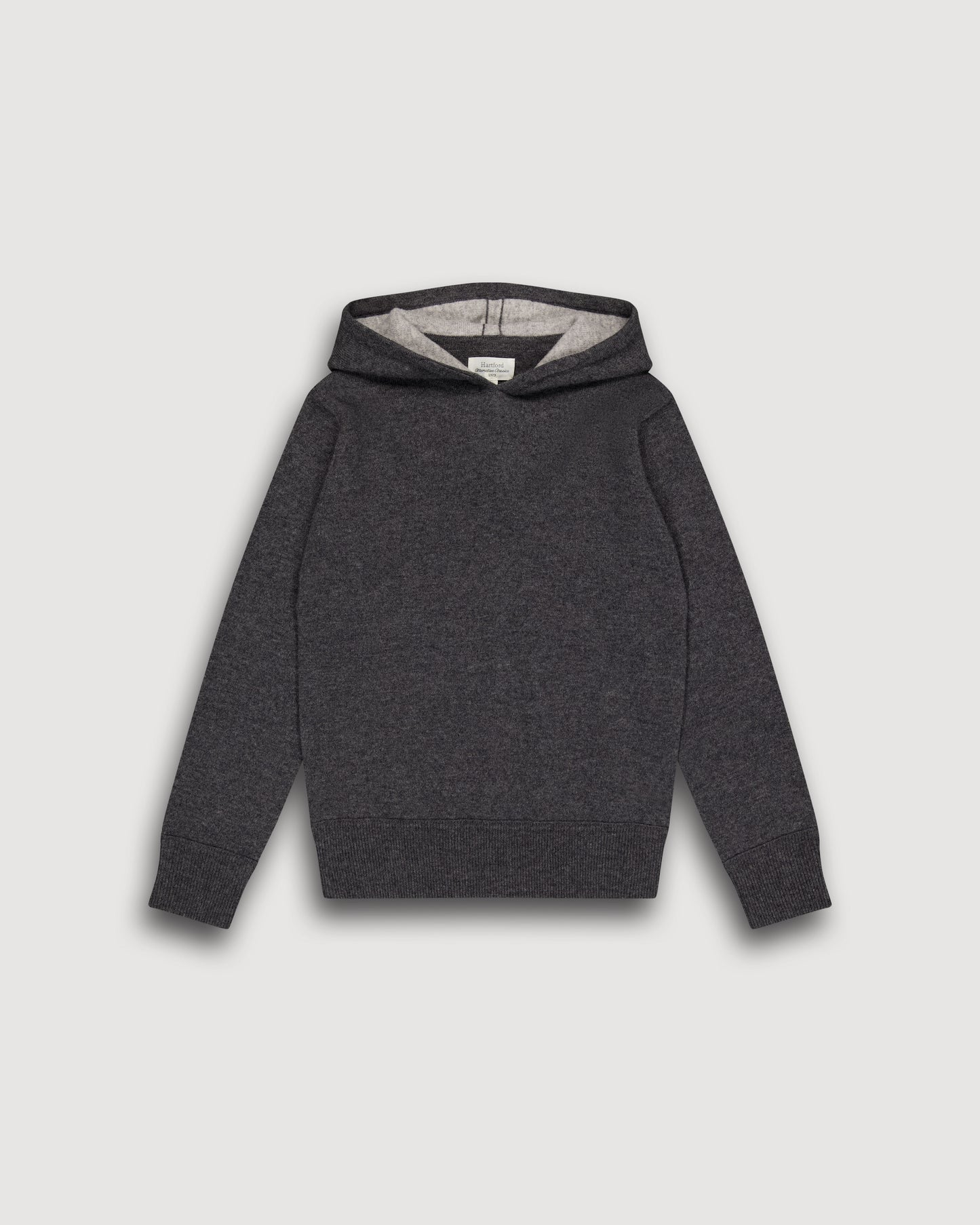 Pull à Capuche Garçon en Laine & Cachemire Gris