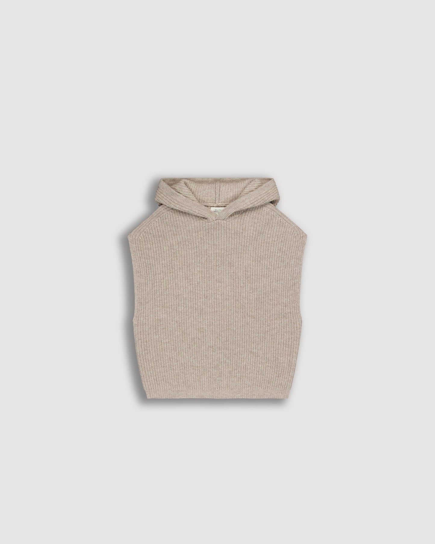 Pull Fille Sans Manches en Laine Mérinos & Cachemire Taupe Macao