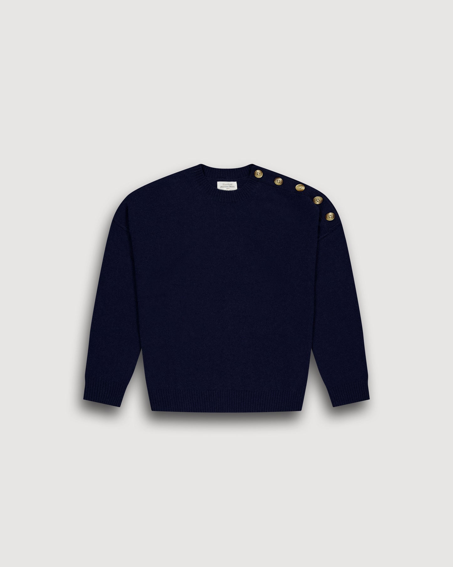 Pull Fille en Laine Mérinos & Cachemire Bleu Marine Malis