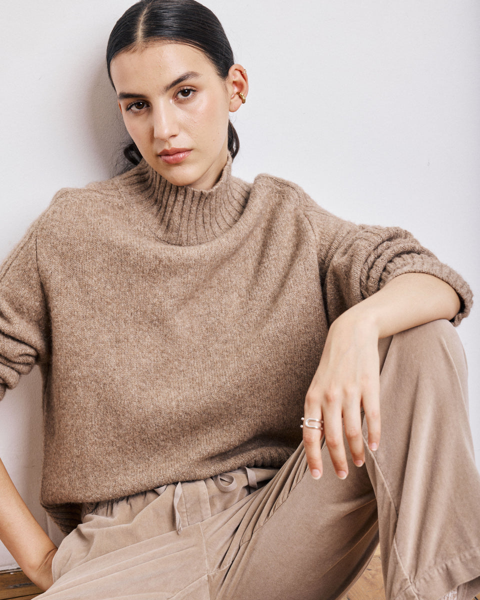 Pull Femme en Yak & Alpaga Beige Myrtille - Image principale