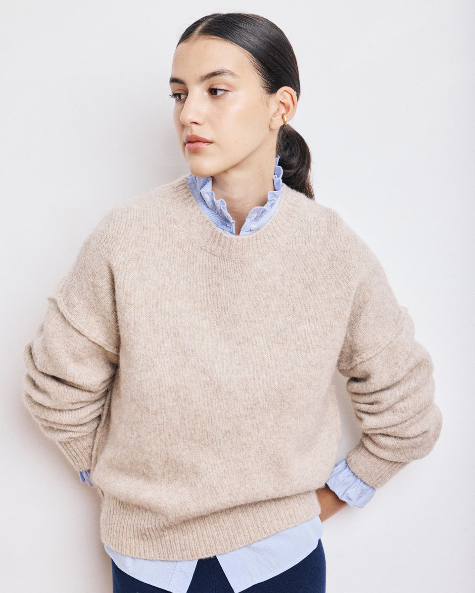 Pull Femme en Yak & Alpaga Naturel Maeva - Image principale