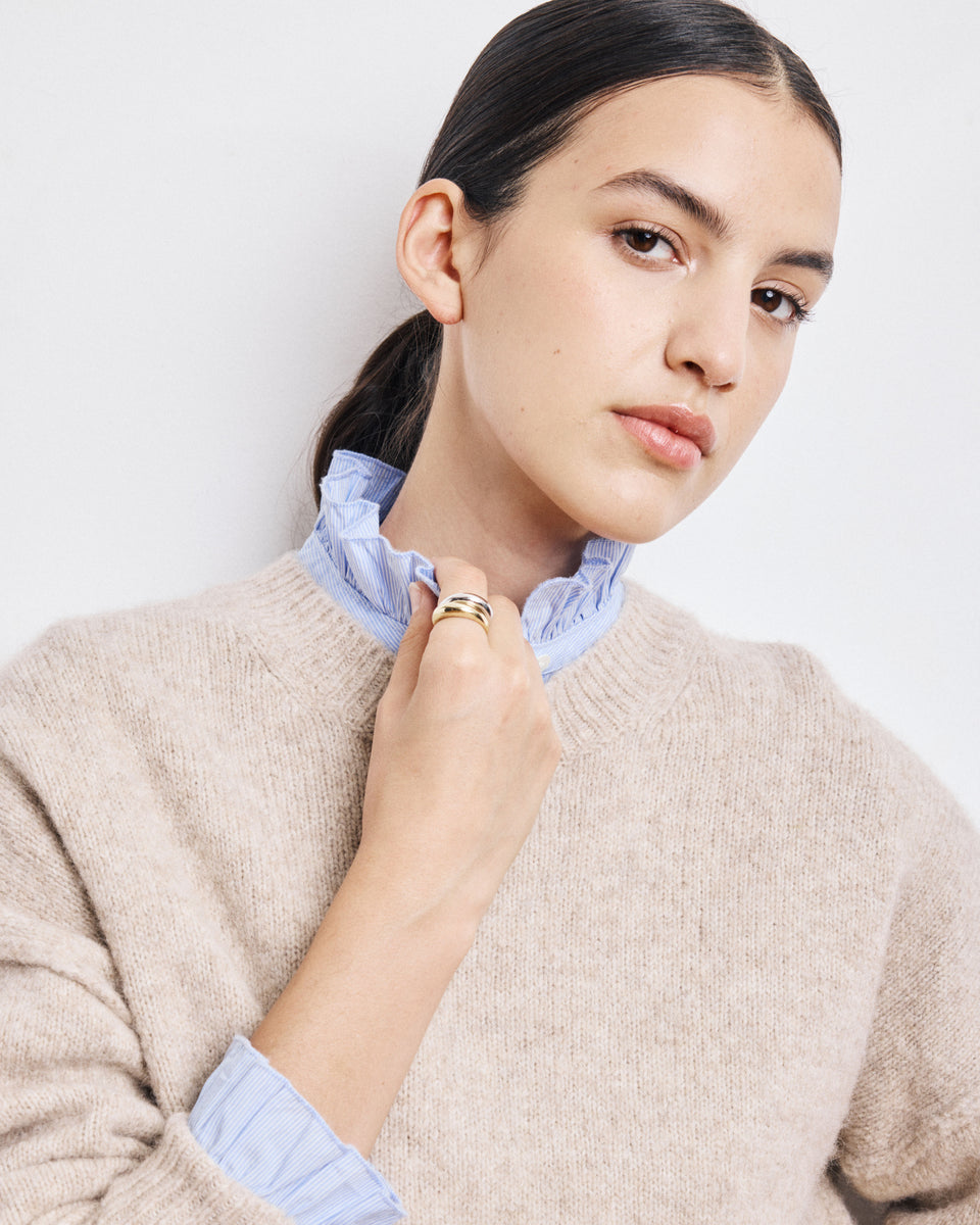 Pull Femme en Yak & Alpaga Naturel Maeva - Image alternative