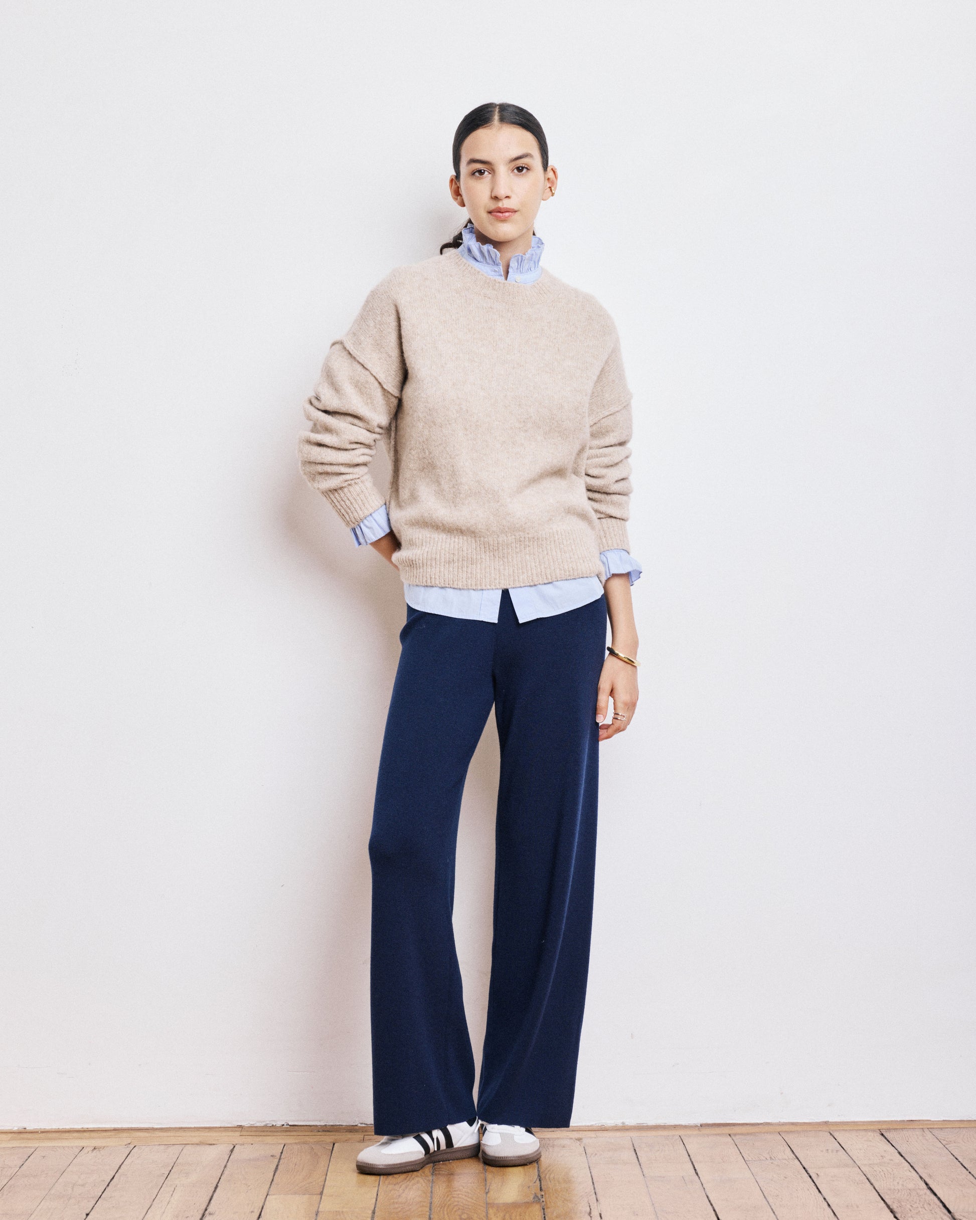 Pull Femme en Yak & Alpaga Naturel Maeva