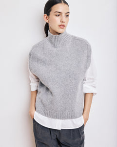 Pull Femme en Yak & Alpaga Gris chiné Mylene