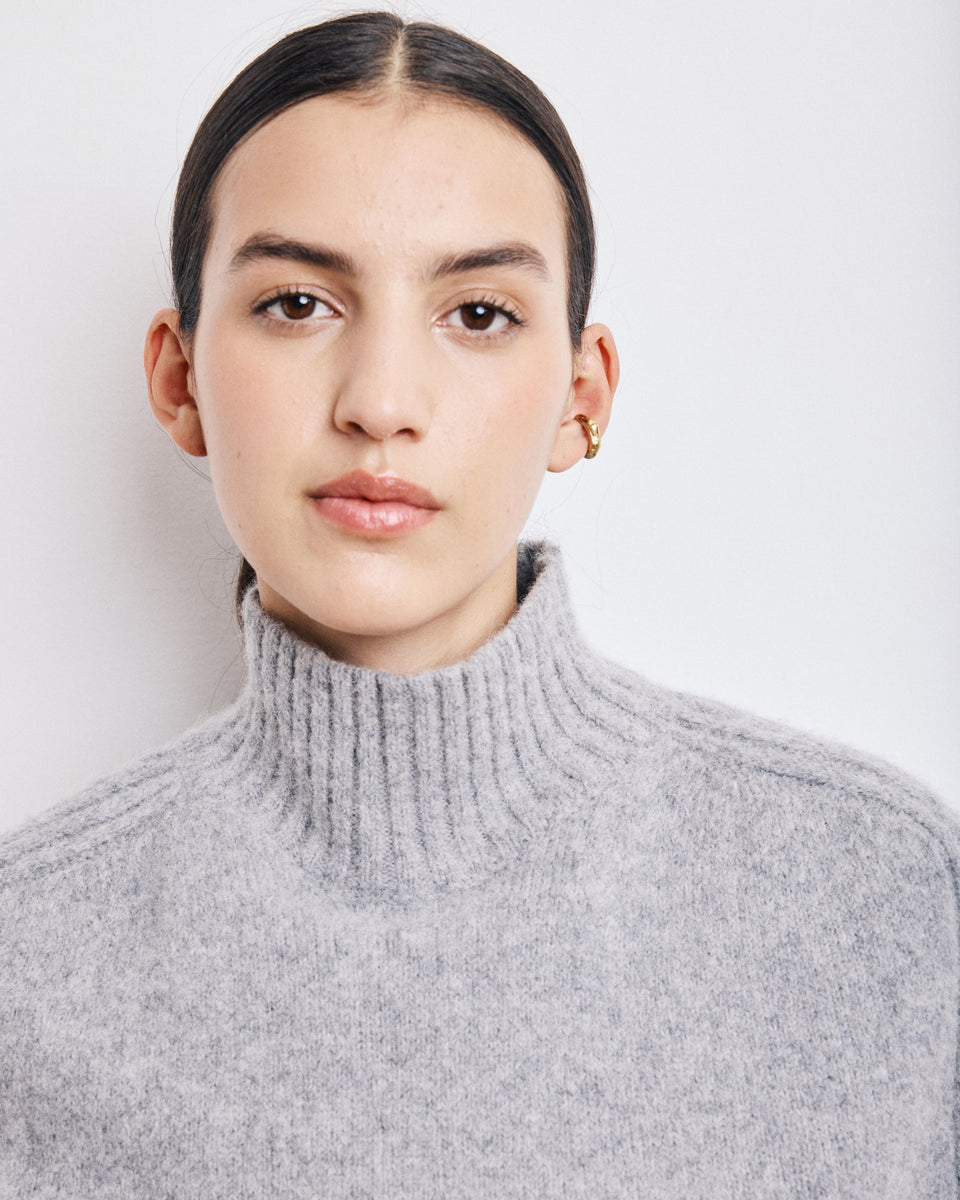 Pull Femme en Yak & Alpaga Gris chiné Mylene - Image alternative