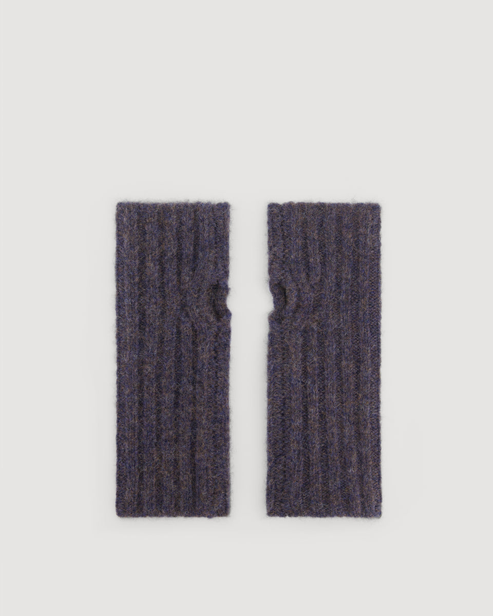 Mitaines Femme en Yak & Alpaga Bleu Marine Gloves - Image 3