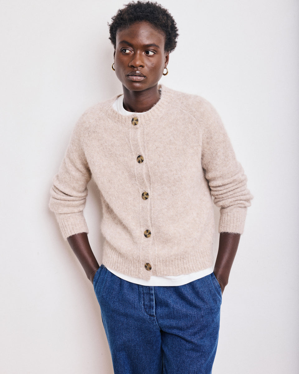 Cardigan Femme en Alpaga Beige Melyssa - Image alternative
