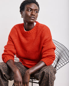 Pull Femme en Laine & Alpaga Rouge Mage