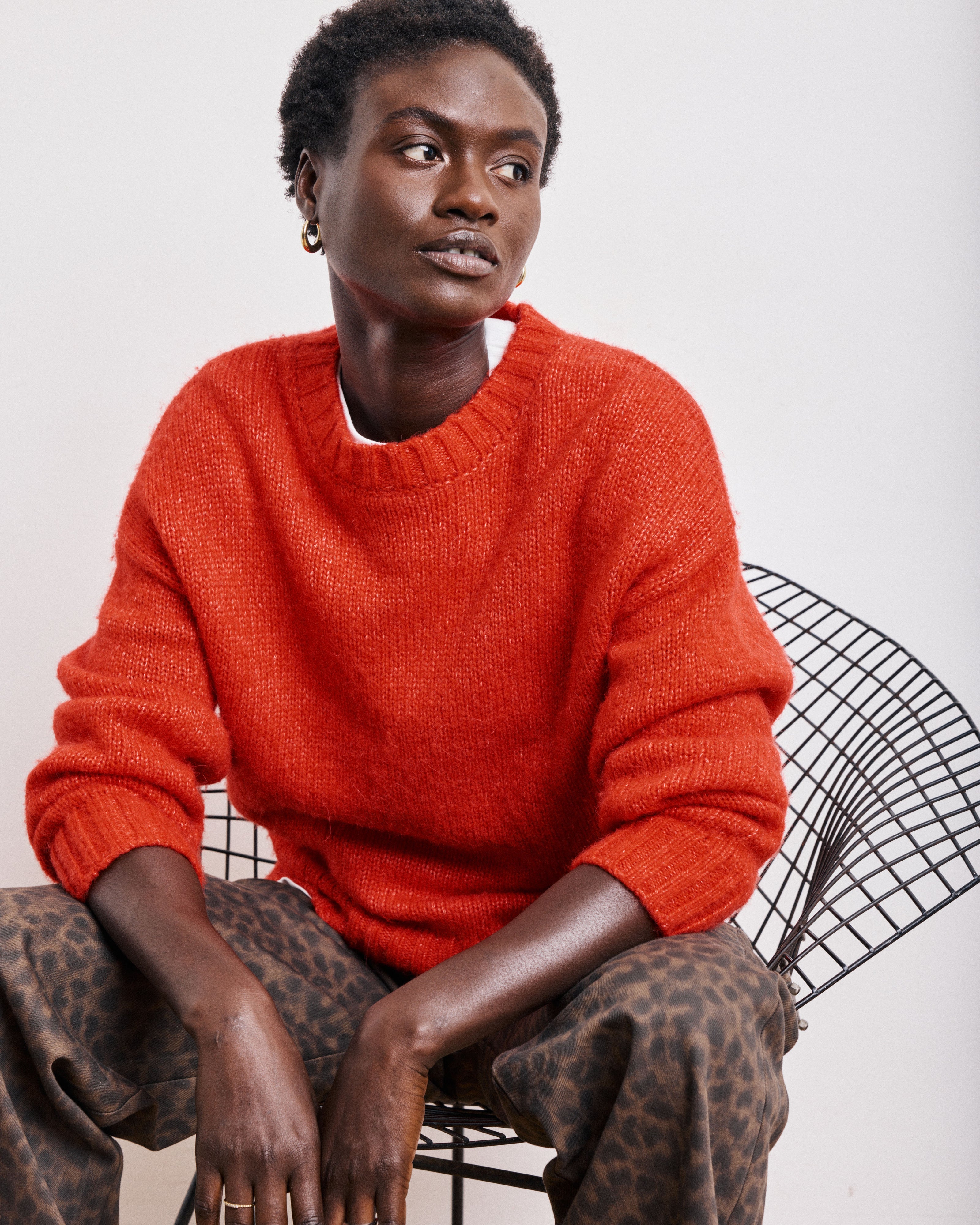 Pull Femme en Laine & Alpaga Rouge Mage